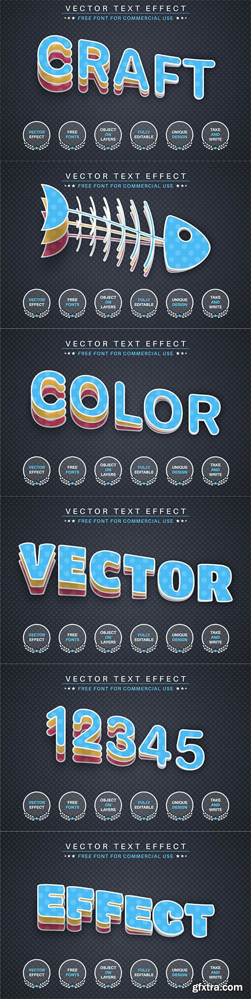 Slice paper - editable text effect, font style