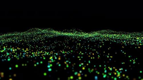 Videohive - Green abstract particles slowly moving - 33100577 - 33100577