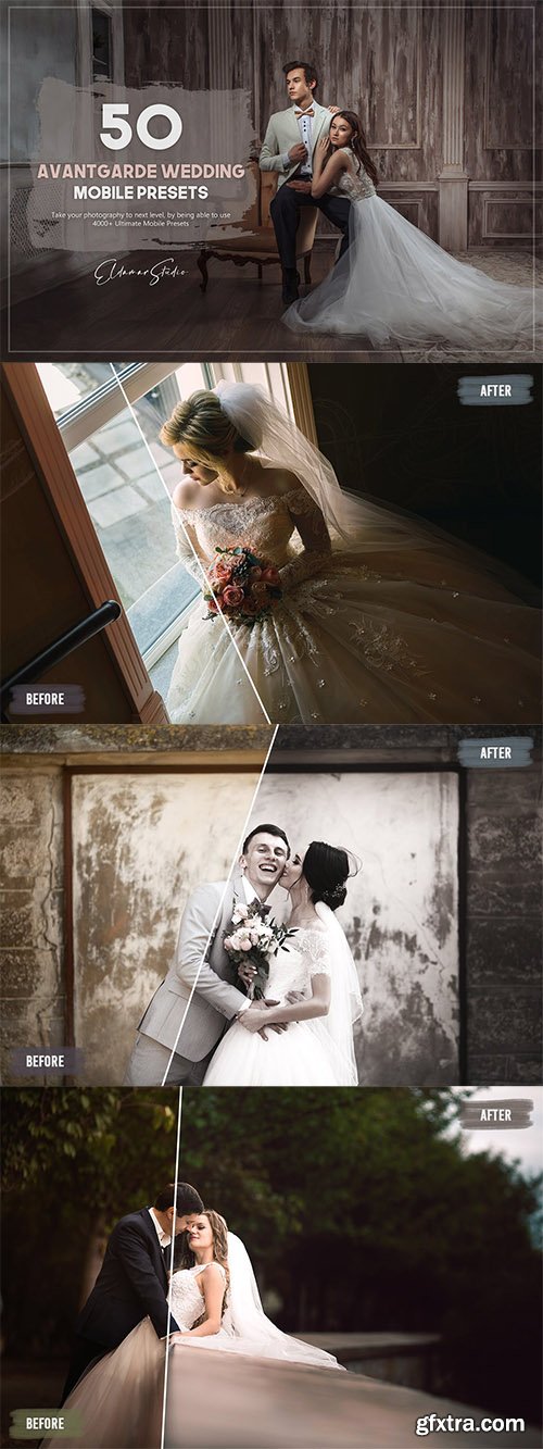 50 Avantgarde Wedding Mobile Presets Pack