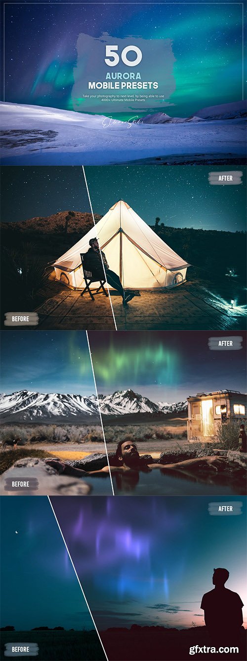 50 Aurora Mobile Presets Pack