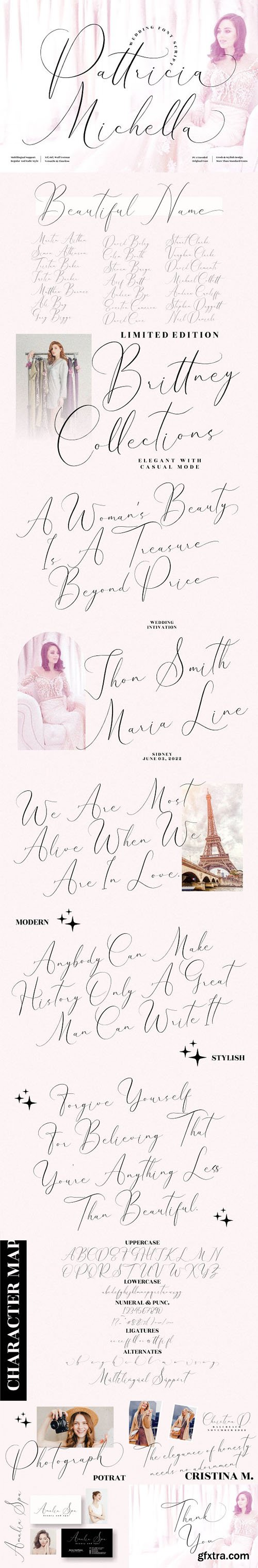 Pattricia Michella - Wedding & Romantic Script Font [2-Weights]