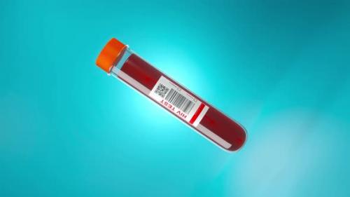 Videohive - HIV Blood check Test tube 3D animation - 33110066 - 33110066