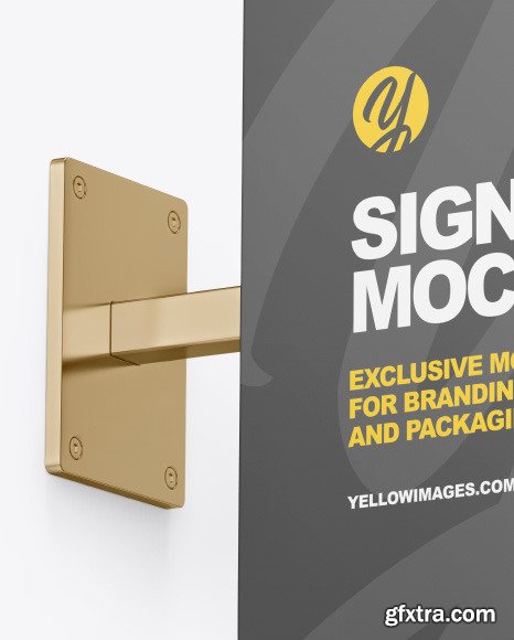 Metallic Square Signboard Mockup