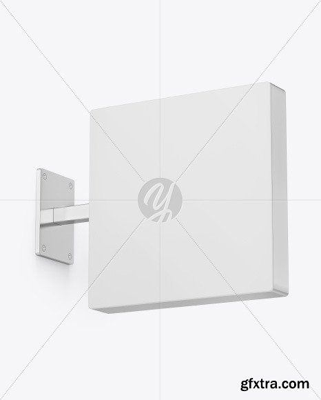 Metallic Square Signboard Mockup