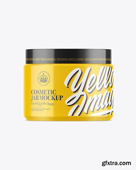 Glossy Cosmetic Jar Mockup 86369