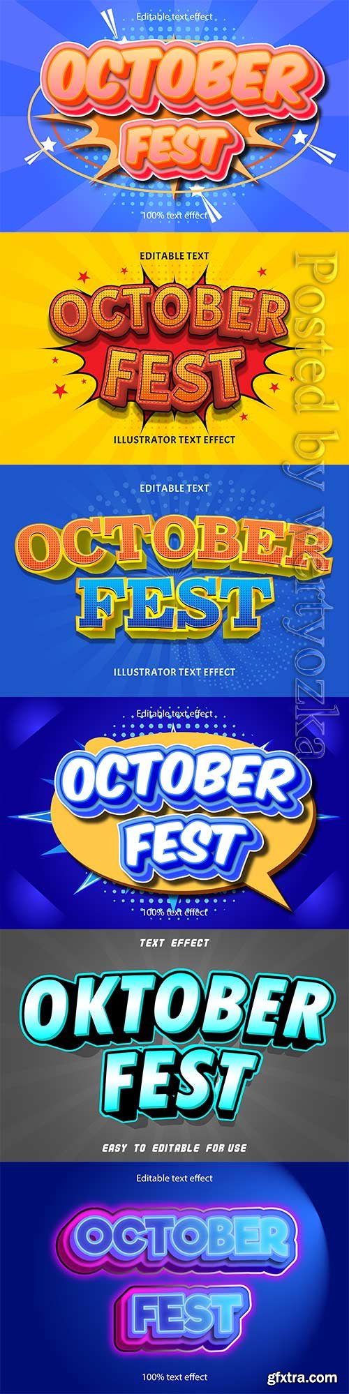 October fest editable text effect vol 7