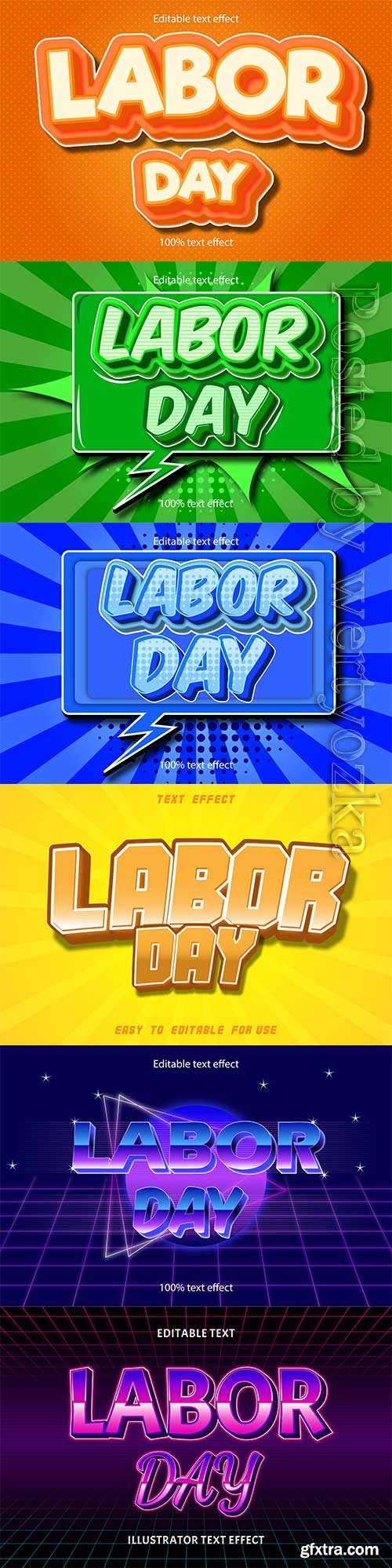 Labor day editable text effect vol 7