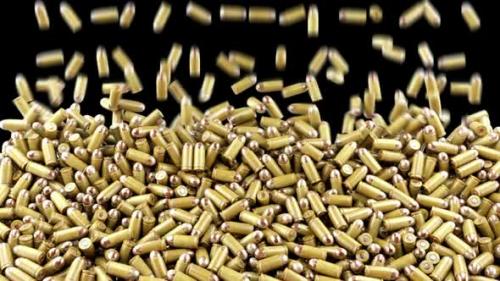 Videohive - Filling the frame with bullets: Ammo and weapon. Alpha is included - 33116702 - 33116702