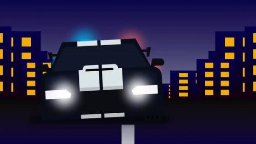 Videohive - Animation of Cop Car Chasing a Criminal Car at night. - 33118664 - 33118664