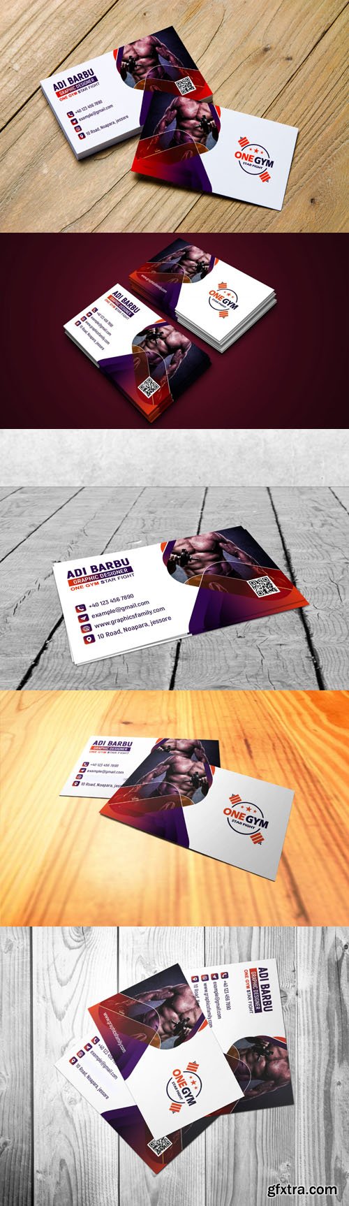 Modern Fitness/GYM Business Card PSD Design Template