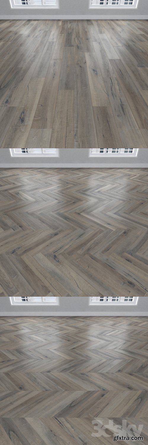 Parquet Maple, 3 types: herringbone, linear, chevron 3d model