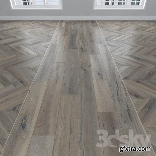 Parquet Maple, 3 types: herringbone, linear, chevron 3d model