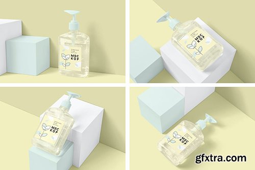 Rectangle Soap Pump Bottle Mockups