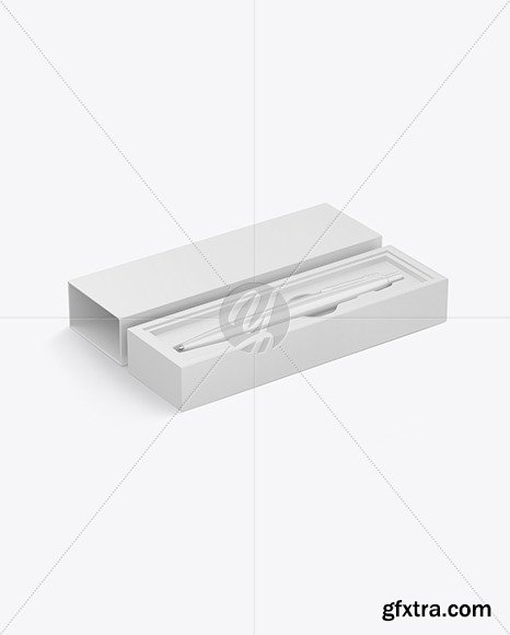 Glossy Pen in Box Mockup 86354