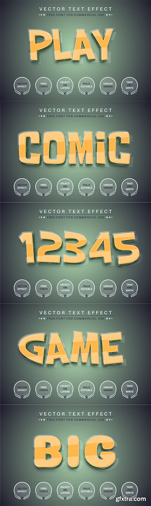 Play game - editable text effect, font style