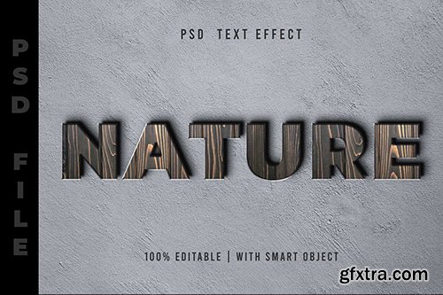 Psd Text Effect - Wood Texture