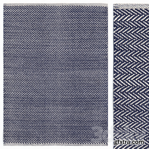 Carpet Dash & Albert Herringbone Indigo Woven Cotton Rug