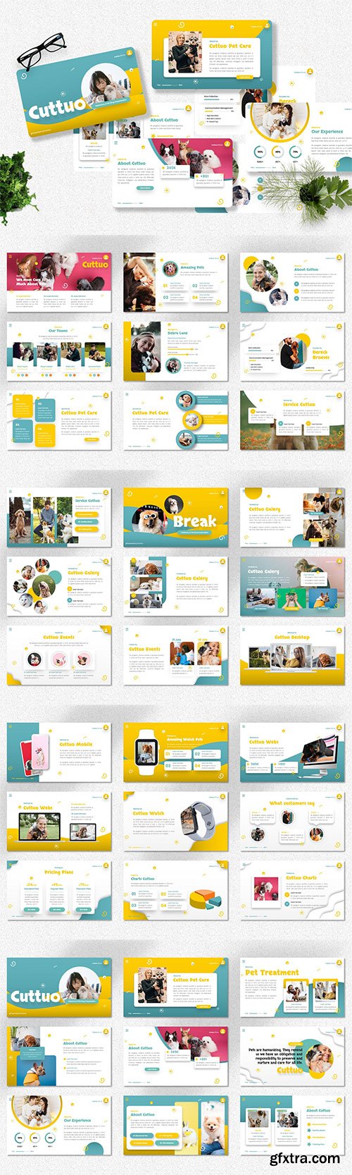 Cuttuo - Pets Care & Animal Powerpoint, Keynote and Google Slides Template 