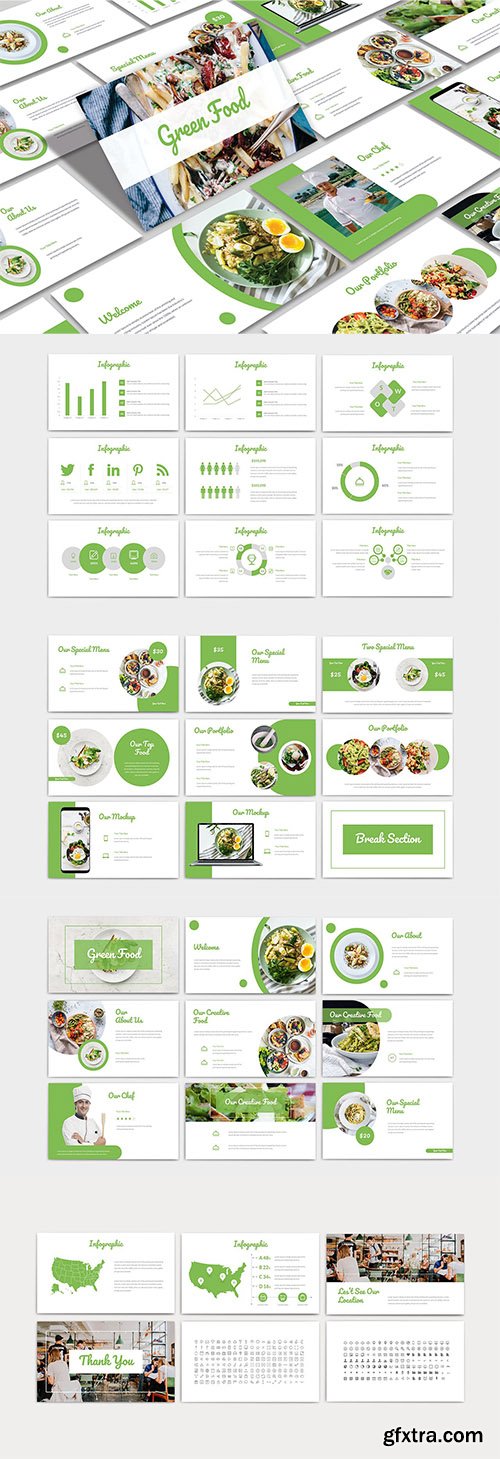 Green Food - Powerpoint, Keynote and Google Slides Template 