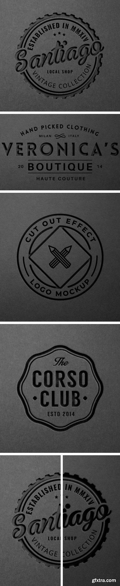 Cut-Out Effect - Paper Logo PSD Mockup Template