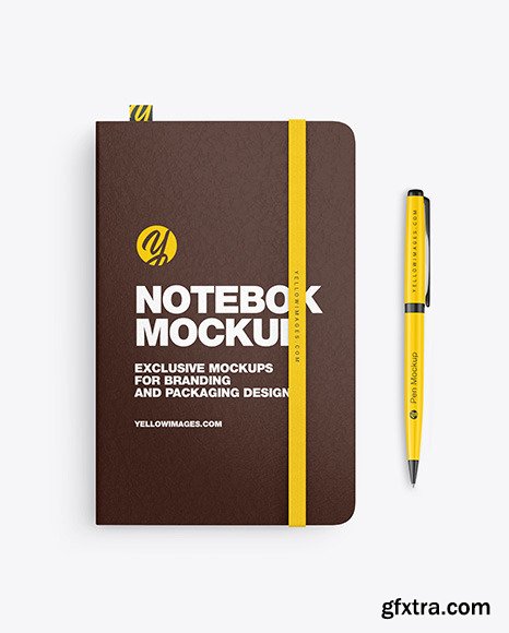 Leather Notebook with Pen Mockup 85953