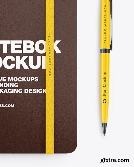 Leather Notebook with Pen Mockup 85953