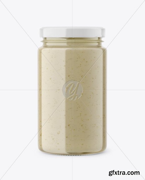 Glass Jar with Sauce Mockup 86382