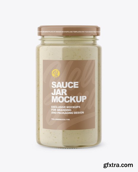 Glass Jar with Sauce Mockup 86382