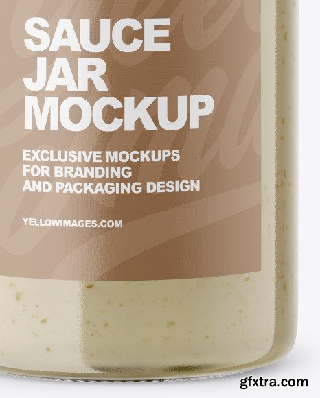 Glass Jar with Sauce Mockup 86382