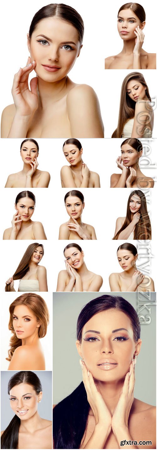 Girls with well groomed skin stock photo