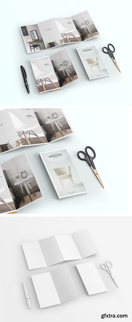 4-Fold Brochure PSD Mockup Template