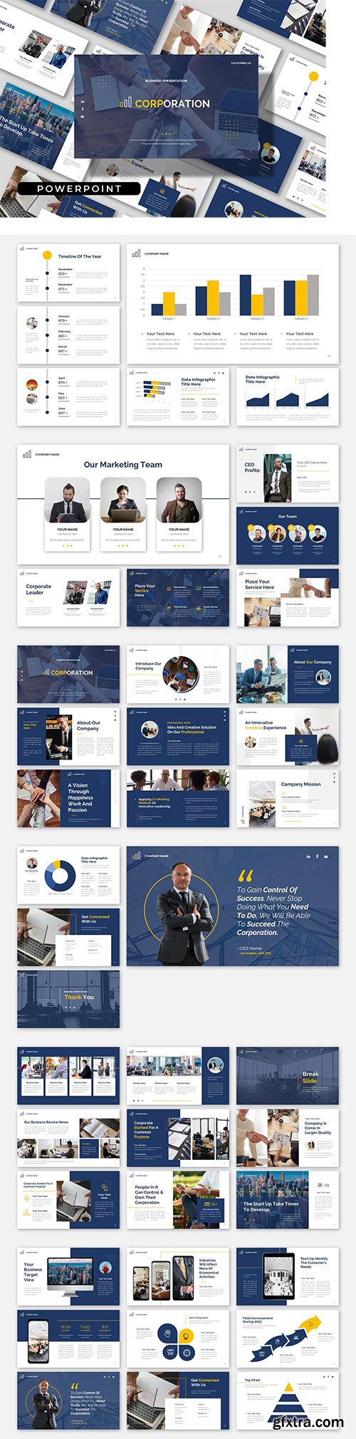 CORPORATION - Company Business Powerpoint, Keynote and Google Slides Template 