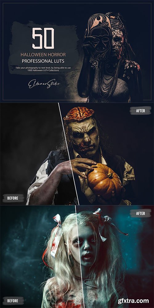 50 Halloween Horror LUTs and Presets Pack