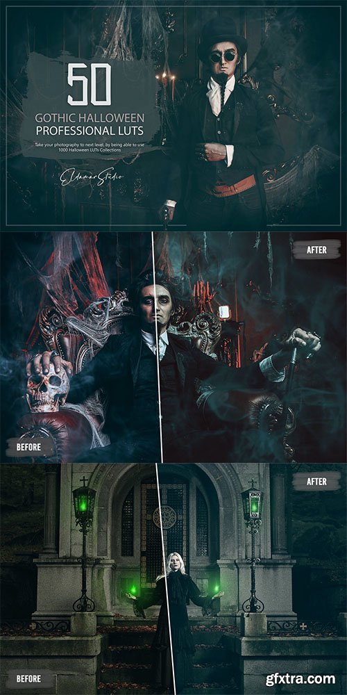 50 Gothic Halloween LUTs and Presets Pack