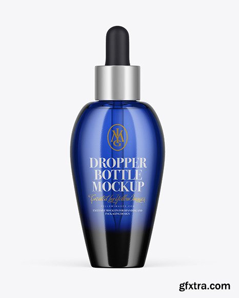 Dark Blue Glass Dropper Bottle Mockup 86310