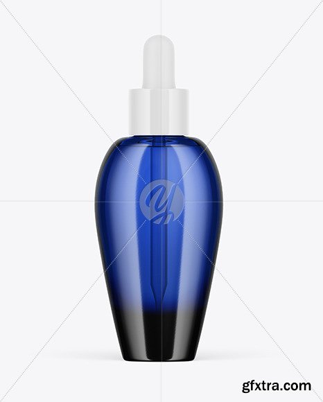 Dark Blue Glass Dropper Bottle Mockup 86310