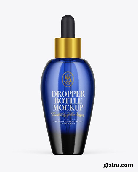 Dark Blue Glass Dropper Bottle Mockup 86310