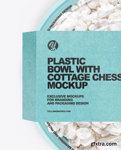 Plastic Bowl with Cottage Cheese Mockup 86042