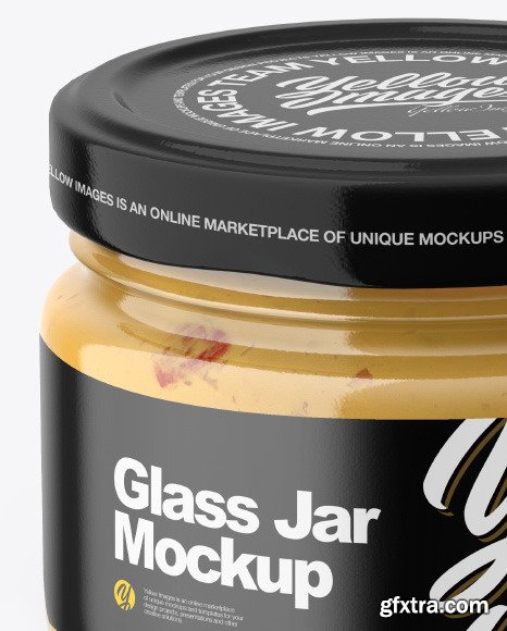 Glass Jar with Sauce Mockup 86285