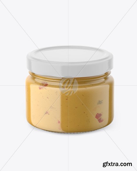 Glass Jar with Sauce Mockup 86285