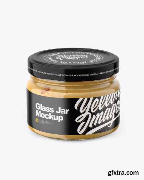 Glass Jar with Sauce Mockup 86285