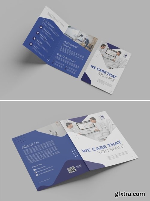 Blue Professional Business – Bifold Brochure