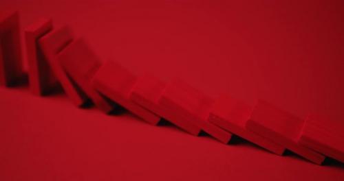 Videohive - Red Dominoes Falling in Chain Reaction - 30300540 - 30300540