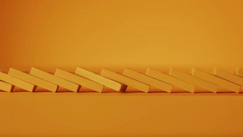 Videohive - Yellow Dominoes Falling in Chain Reaction - 30300564 - 30300564