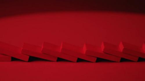 Videohive - Red Dominoes Falling in Chain Reaction - 30300569 - 30300569