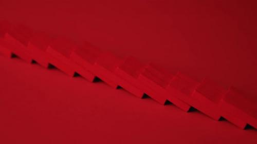 Videohive - Red Dominoes Falling in Chain Reaction - 30300587 - 30300587