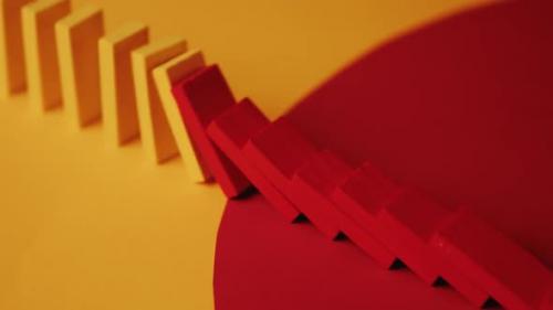 Videohive - Red and Yellow Dominoes Falling in Chain Reaction - 30300596 - 30300596