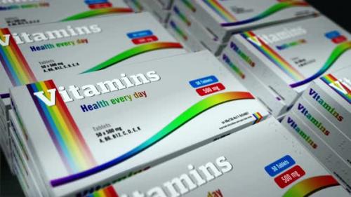 Videohive - Vitamin tablets pack production line loopable seamless - 33056144 - 33056144