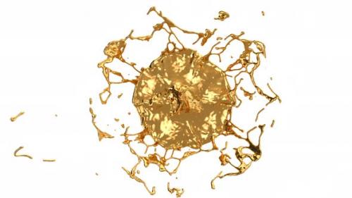 Videohive - Melting gold splashes with slow motion. Alpha - 33057735 - 33057735