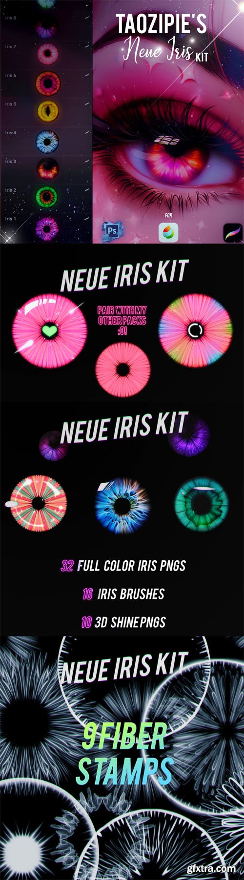 Iris Kit - Brushes Pack for Photoshop/Procreate/Medibang